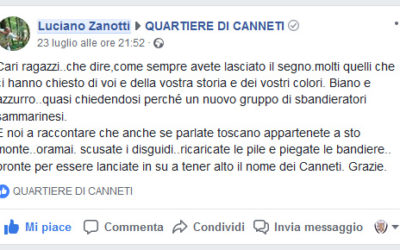 Un ringraziamento che ci riempie di orgoglio. Grazie Luciano