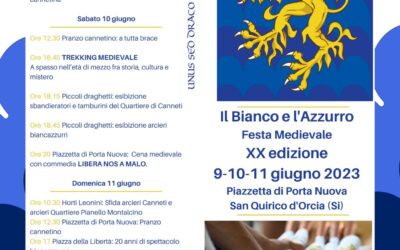 IL BIANCO E L’AZZURRO XX EDIZIONE festa medievale – 9-10-11 GIUGNO – La locandina