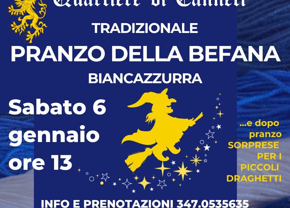 Tradizionale pranzo della Befana biancazzurra: sabato 6 gennaio