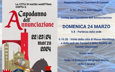 Sbandieratori Canneti al Capodanno Annunciazione Regione Toscana domenica 24 marzo a Massa Marittima
