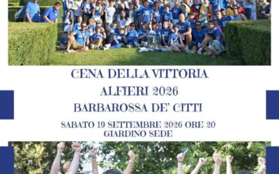 Cena della Vittoria Barbarossa de’ Citti 2026: sabato 19 settembre festa biancazzurra